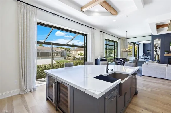 a kitchen with counter top space