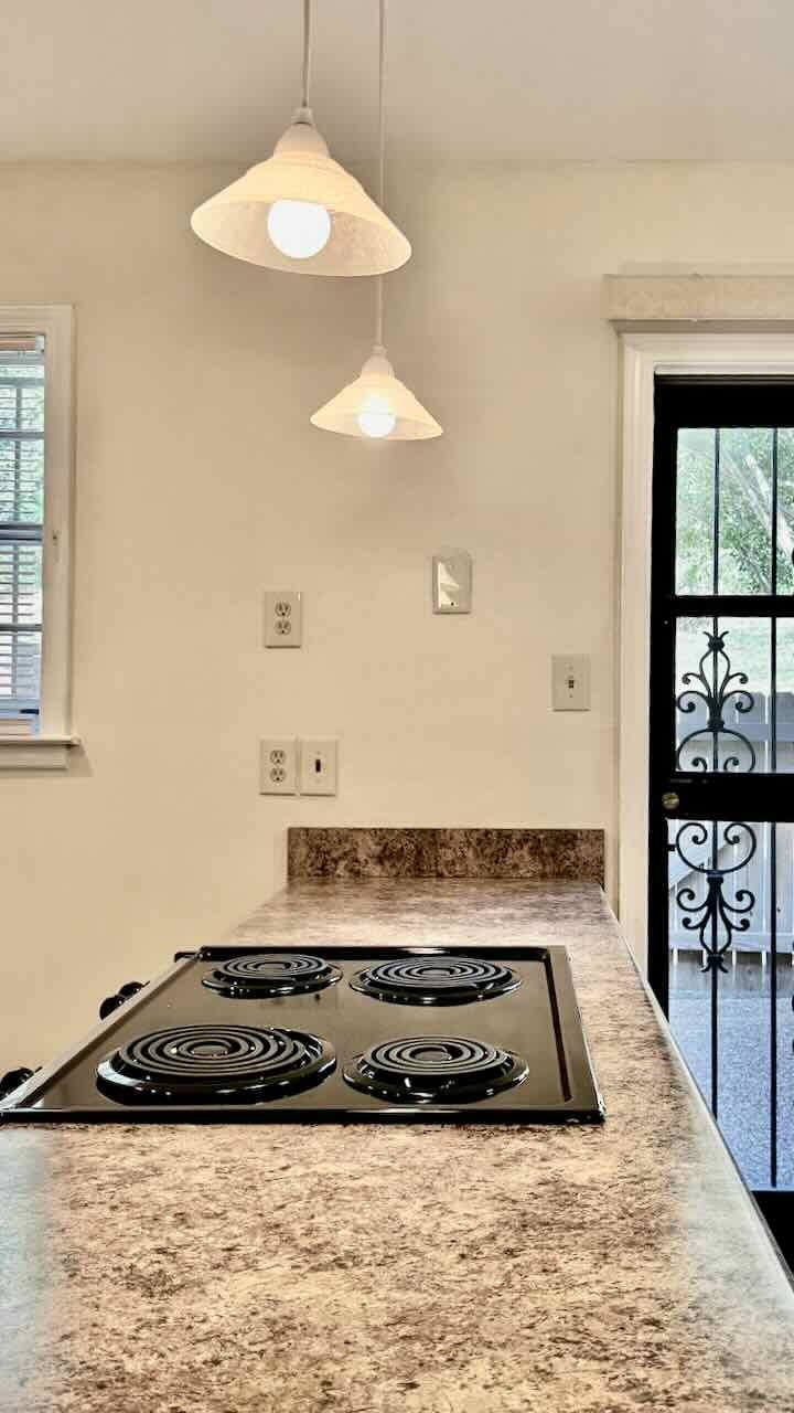 5718 Quince Road, Unit 10 Memphis, TN 38119 - Photo 10 of 28 Kitchen with black range with electric stovetop, pendant lighting, and light countertops