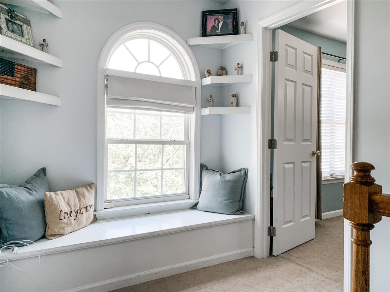 2128 Haig Point Way Raleigh, NC 27604 - Photo 15 of 30 Top of stairs custom window seat with storage and shelves. GORGEOUS!! Stairs