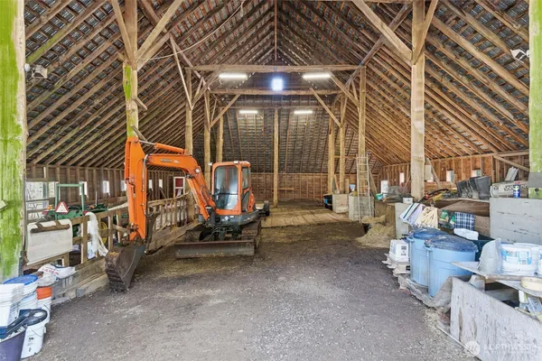 a view of a hall with a tv