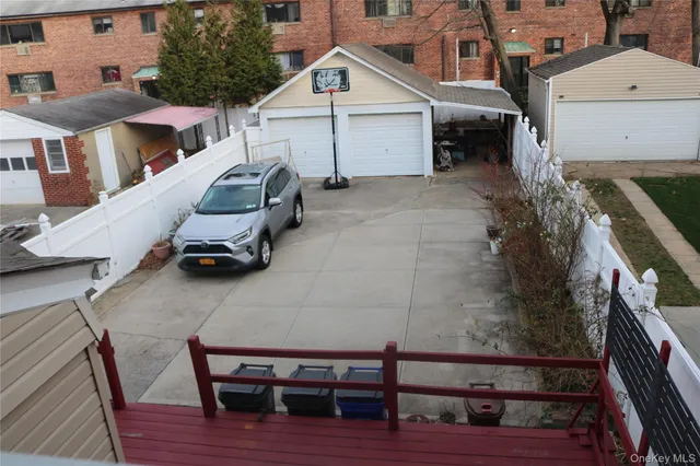 a car parked in front of a house