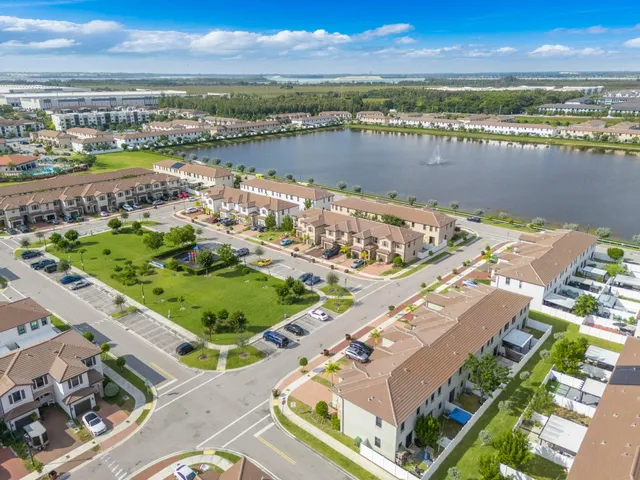 a view of lake with city