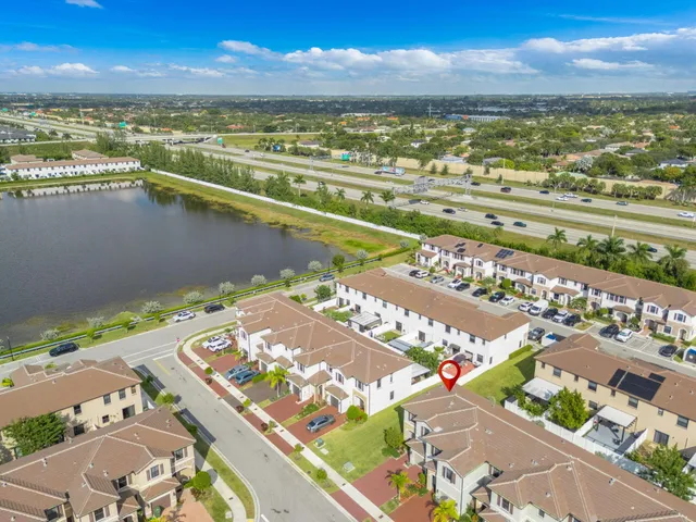 a view of a city with an ocean