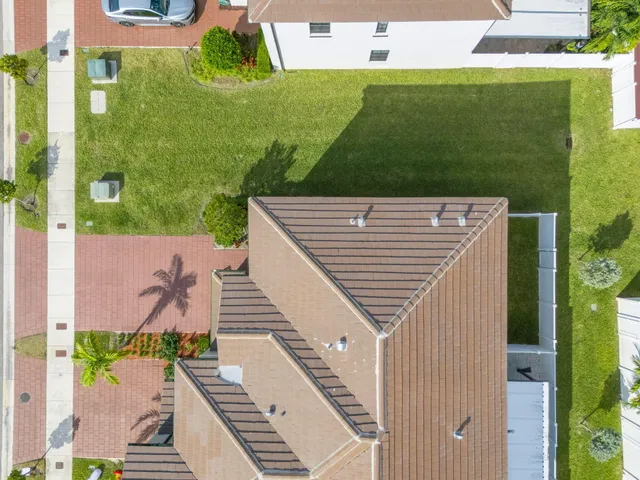 an aerial view of a house