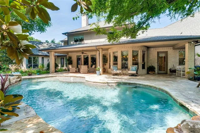 a view of a building with a swimming pool