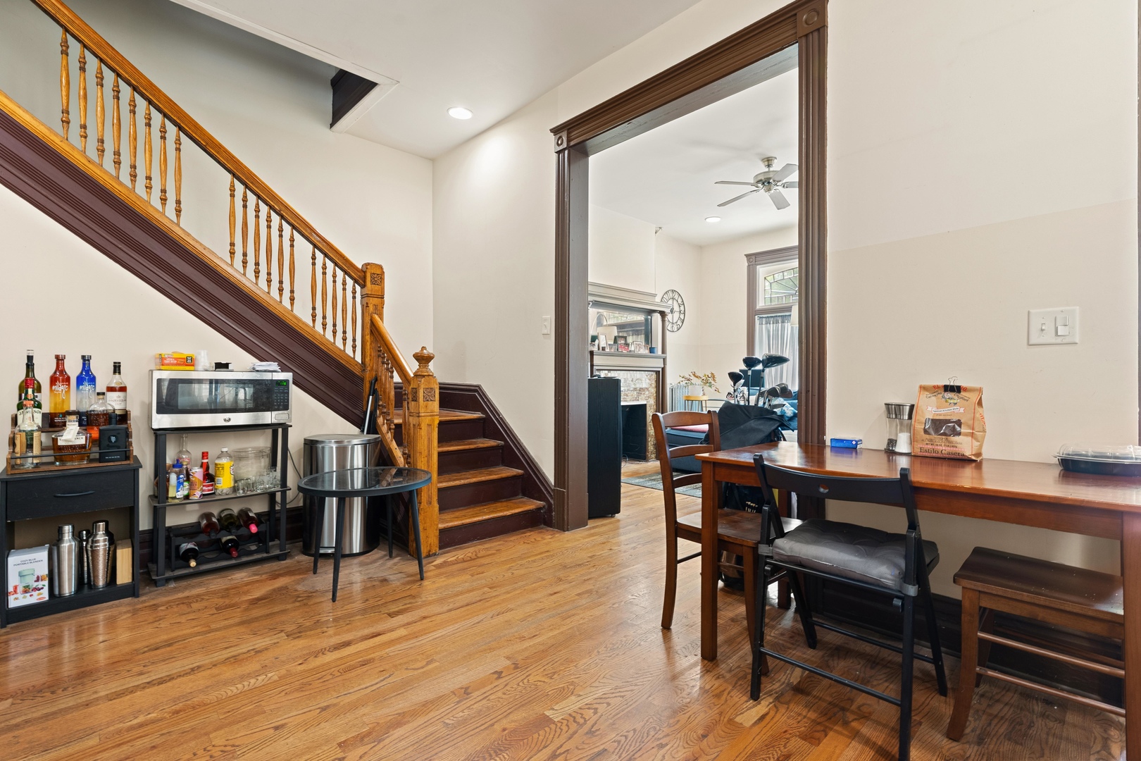 1132 East 44th Street Chicago, IL 60653 - Photo 6 of 23 a view of a livingroom with furniture and staircase
