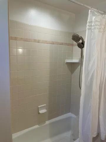 a bathroom with a shower