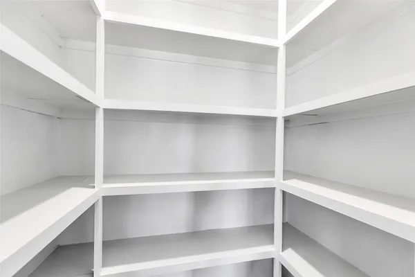 a view of an empty walk in closet