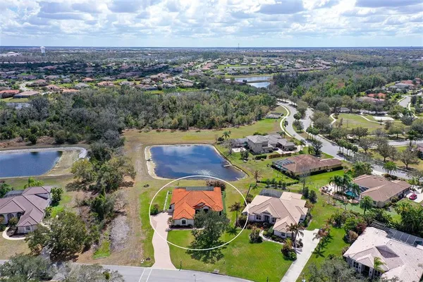 an aerial view of multiple house