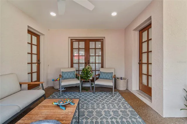 a view of entryway with livingroom and furniture