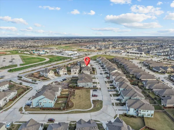 an aerial view of a city