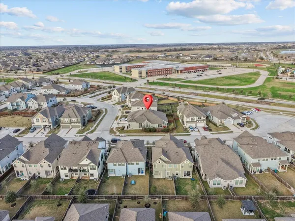 an aerial view of a city