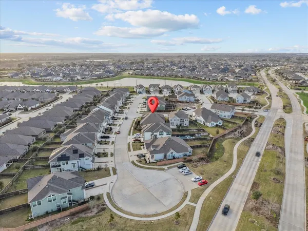 an aerial view of a house