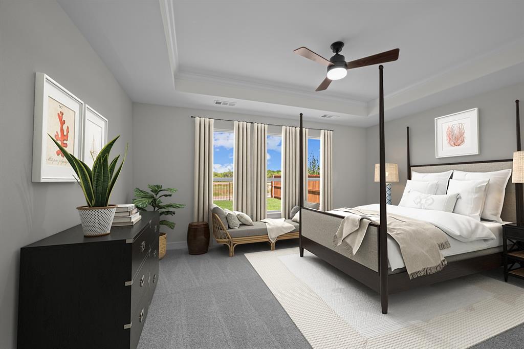 11549 Wulstone Road Fort Worth, TX 76052 - Photo 10 of 35 a spacious bedroom with a bed and wooden floor