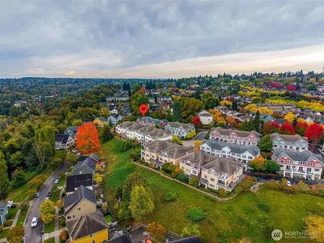 an aerial view of multiple house