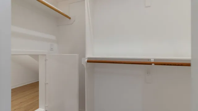 a close up view of racks on the wall