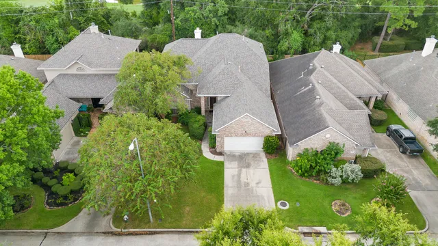 an aerial view of a house