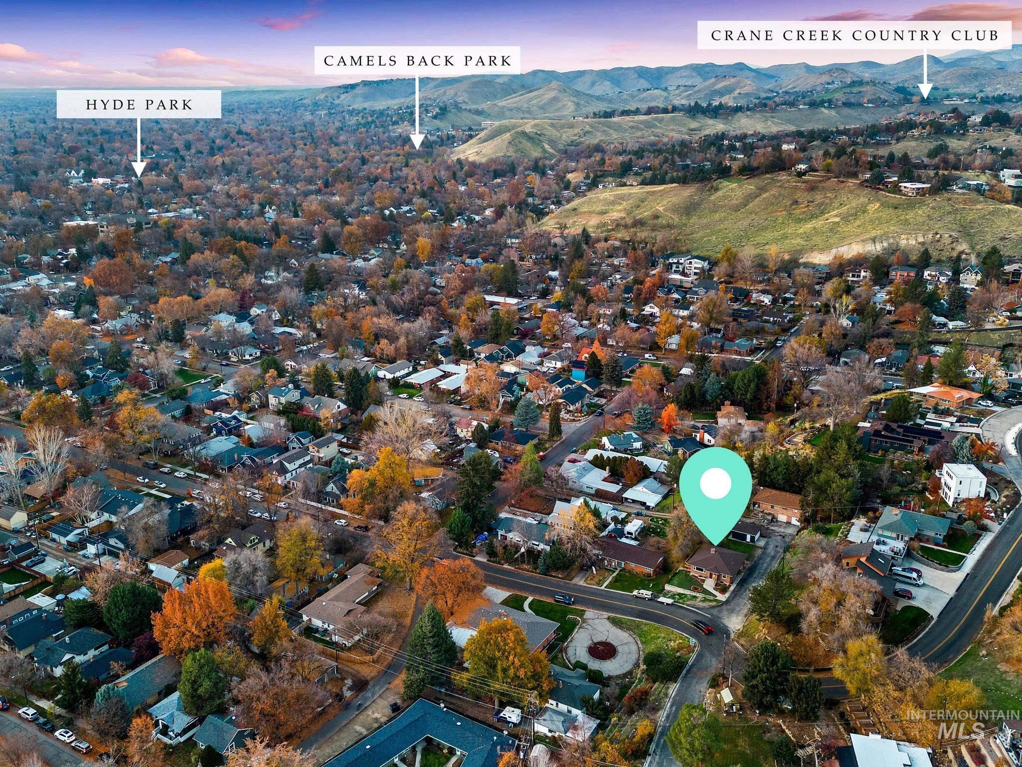 300 West Ofarrell Street Boise, ID 83702 - Photo 19 of 50 Aerial overview of property's location with nearby suburban area