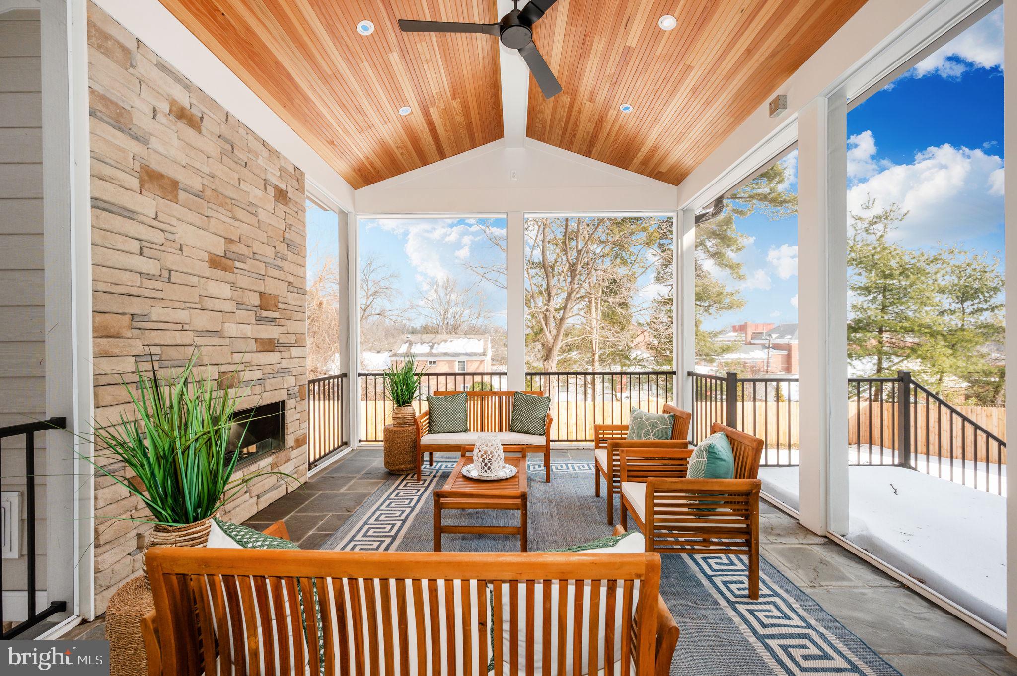 5511 Pollard Road Bethesda, MD 20816 - Photo 50 of 54 Screen Porch with Fireplace