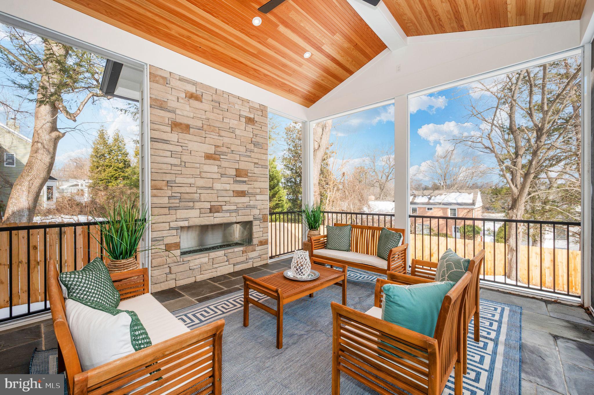 5511 Pollard Road Bethesda, MD 20816 - Photo 51 of 54 Screen Porch with Fireplace