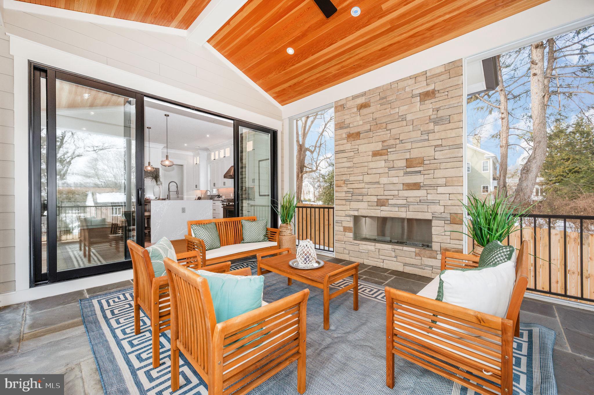 5511 Pollard Road Bethesda, MD 20816 - Photo 52 of 54 Screen Porch with Fireplace