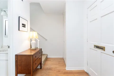 a view of a hallway with entryway