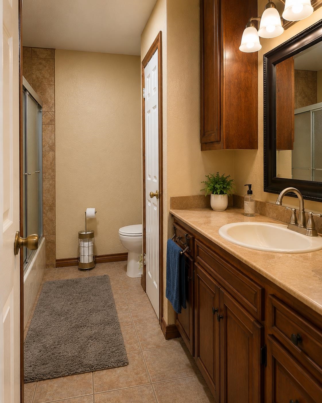 5845 Meadowview Road Beaumont, TX 77708 - Photo 19 of 24 a bathroom with a sink and a mirror