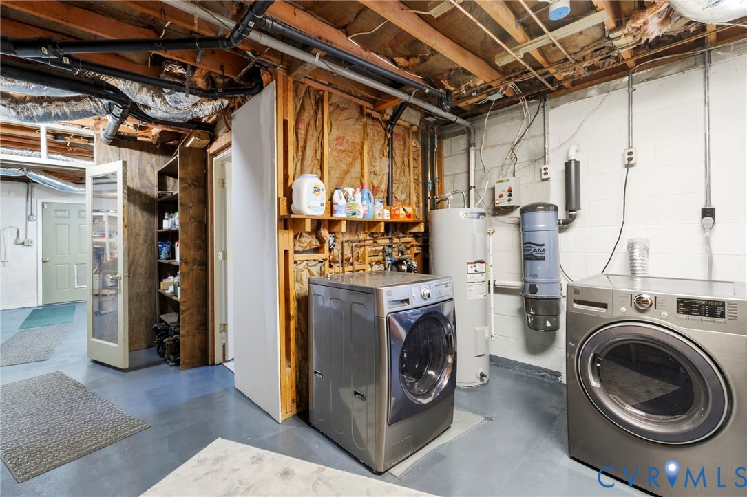 9411 Poly Place Midlothian, VA 23112 - Photo 24 of 39 a view of a storage & utility room with washer and dryer