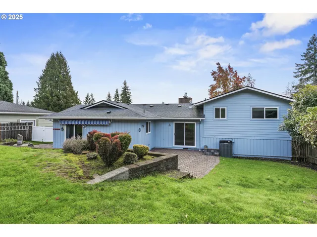 a house view with a garden space