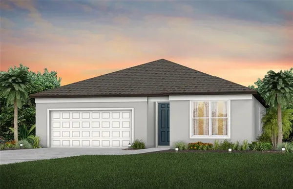 front view of a house with a yard