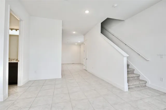 a view of an entryway with stairs