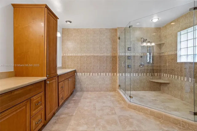 a bathroom with a shower