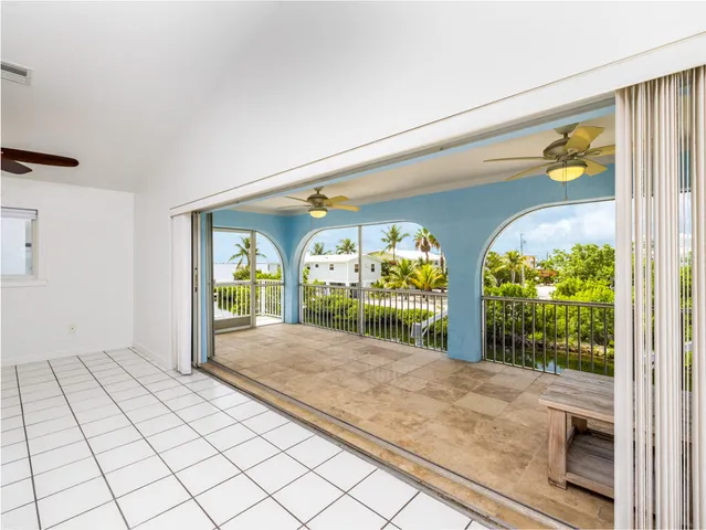 a room that has a glass door