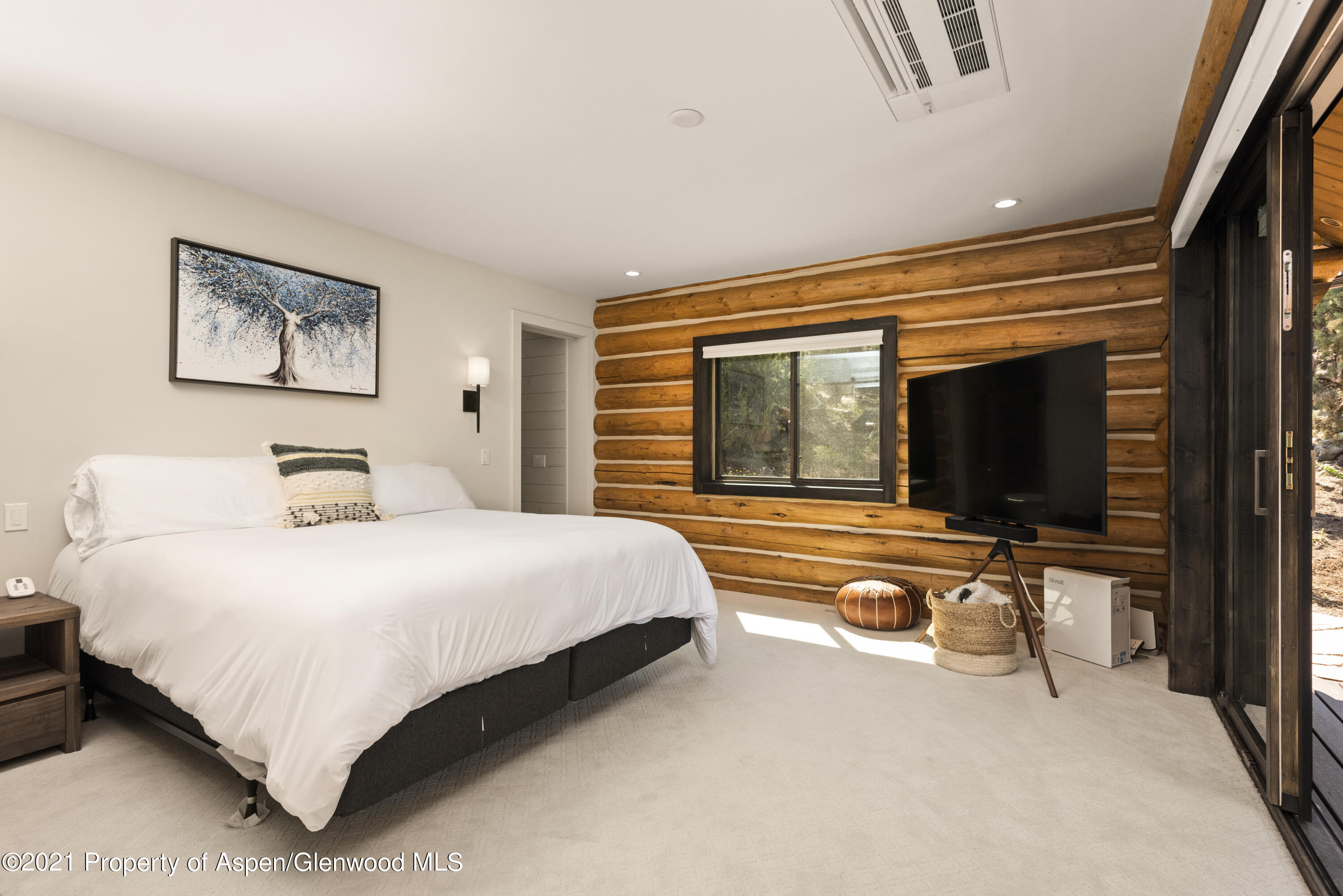 844 Hillcrest Drive Basalt, CO 81621 - Photo 9 of 24 a bedroom with a bed and glass door