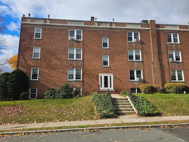 a front view of a building