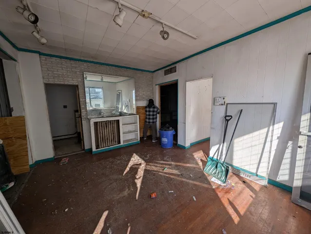 a room with furniture and a fireplace