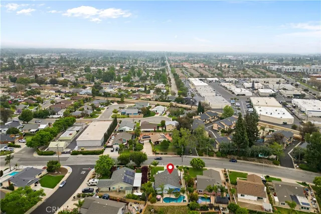 an aerial view of a house