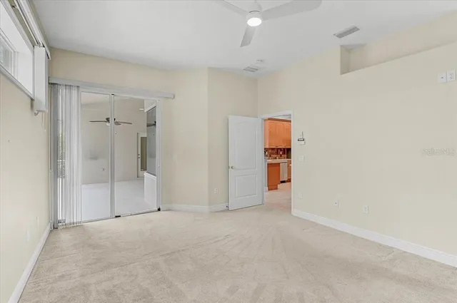 an empty room with an entryway