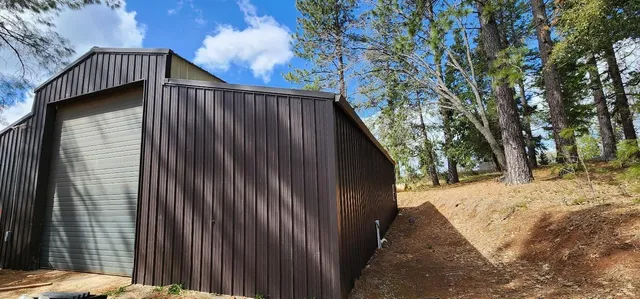 a view of a backyard of snow