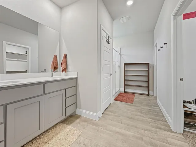 a bathroom with a shower