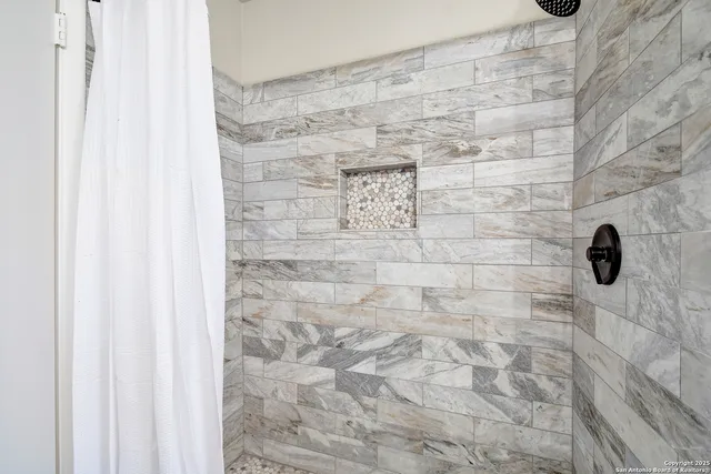 a bathroom with a shower