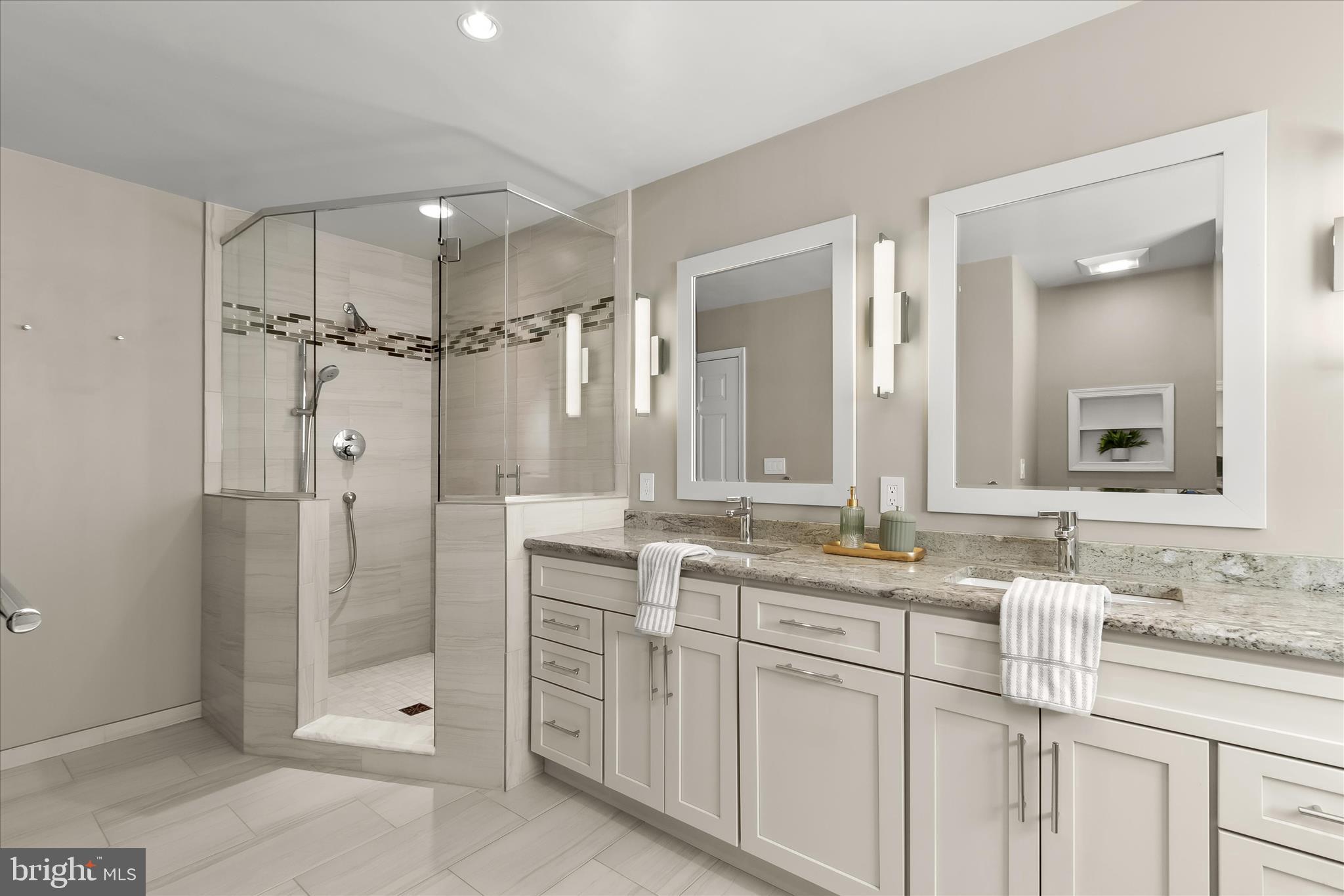 14215 Summit Lane Laurel, MD 20708 - Photo 30 of 62 a bathroom with a granite countertop sink mirror and double