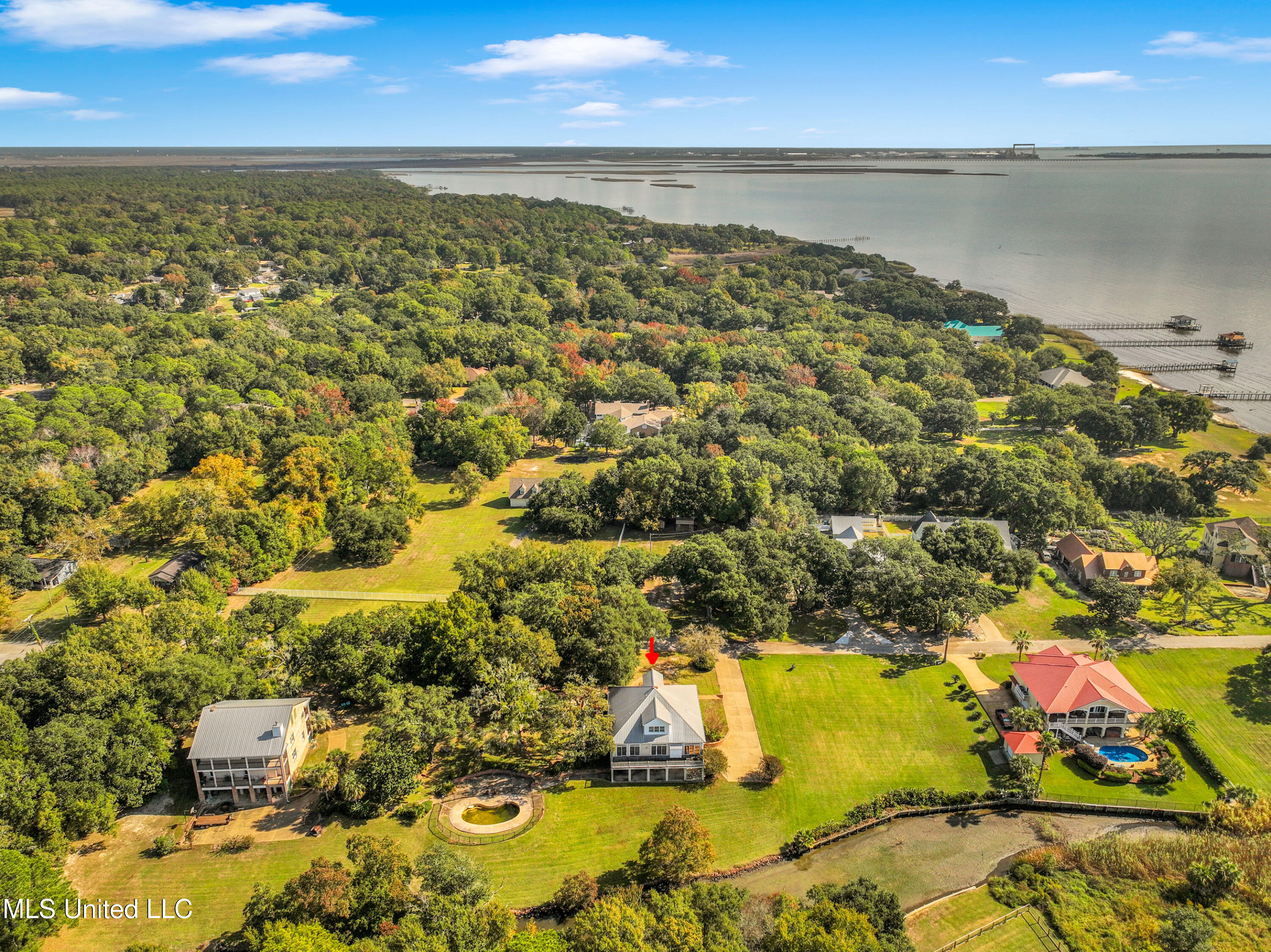 1401 Ladnier Road Gautier, MS 39553 - Photo 3 of 55 Arial of the backyard