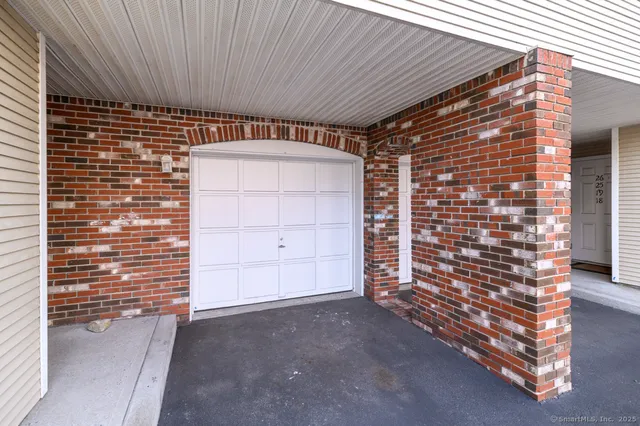 a view of outdoor space and garage
