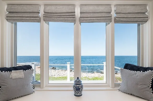 a view of a living room and a window