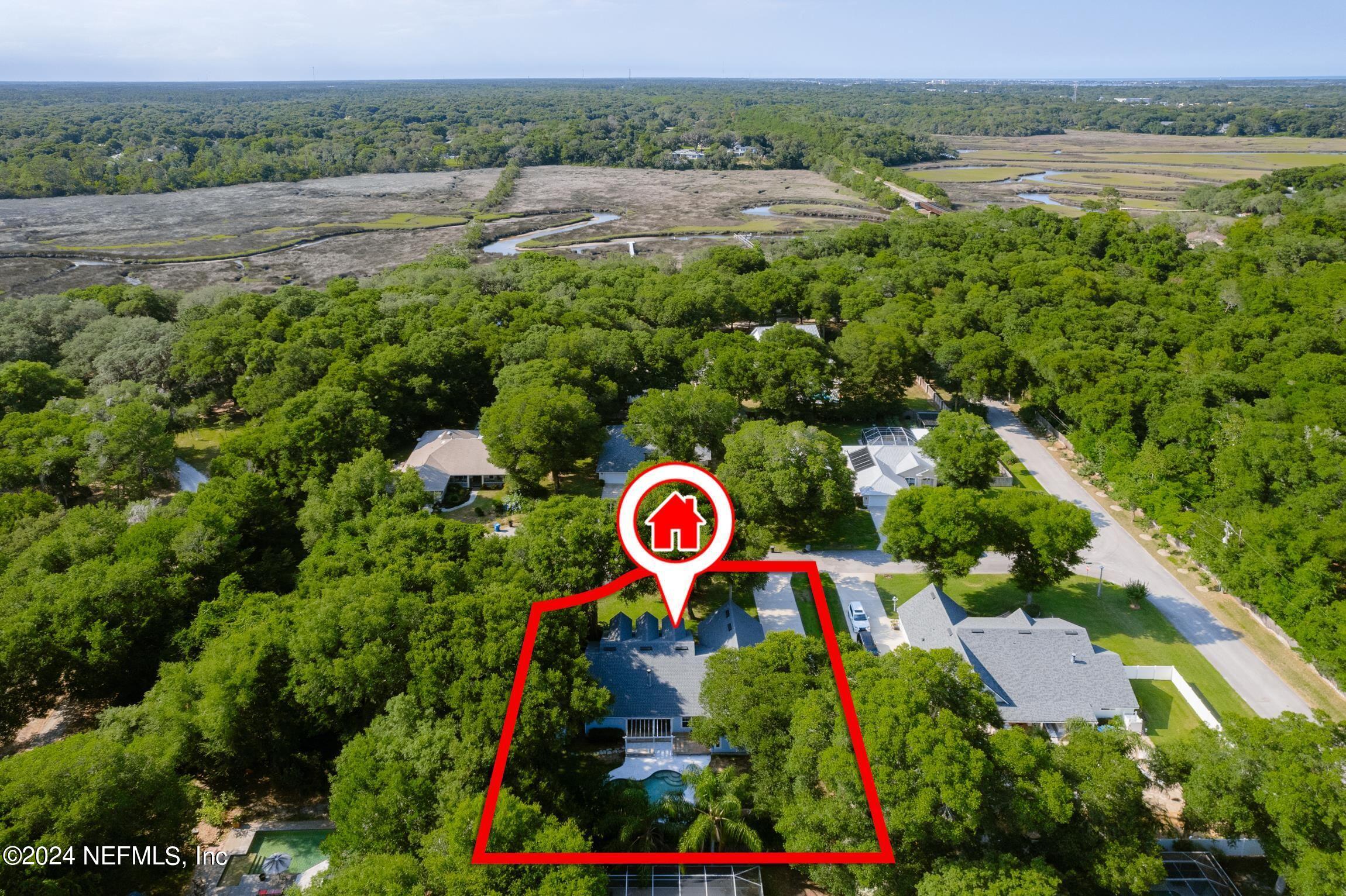 205 Shirley's Way St. Augustine, FL 32086 - Photo 51 of 57 an aerial view of a area with lots of green space and mountain