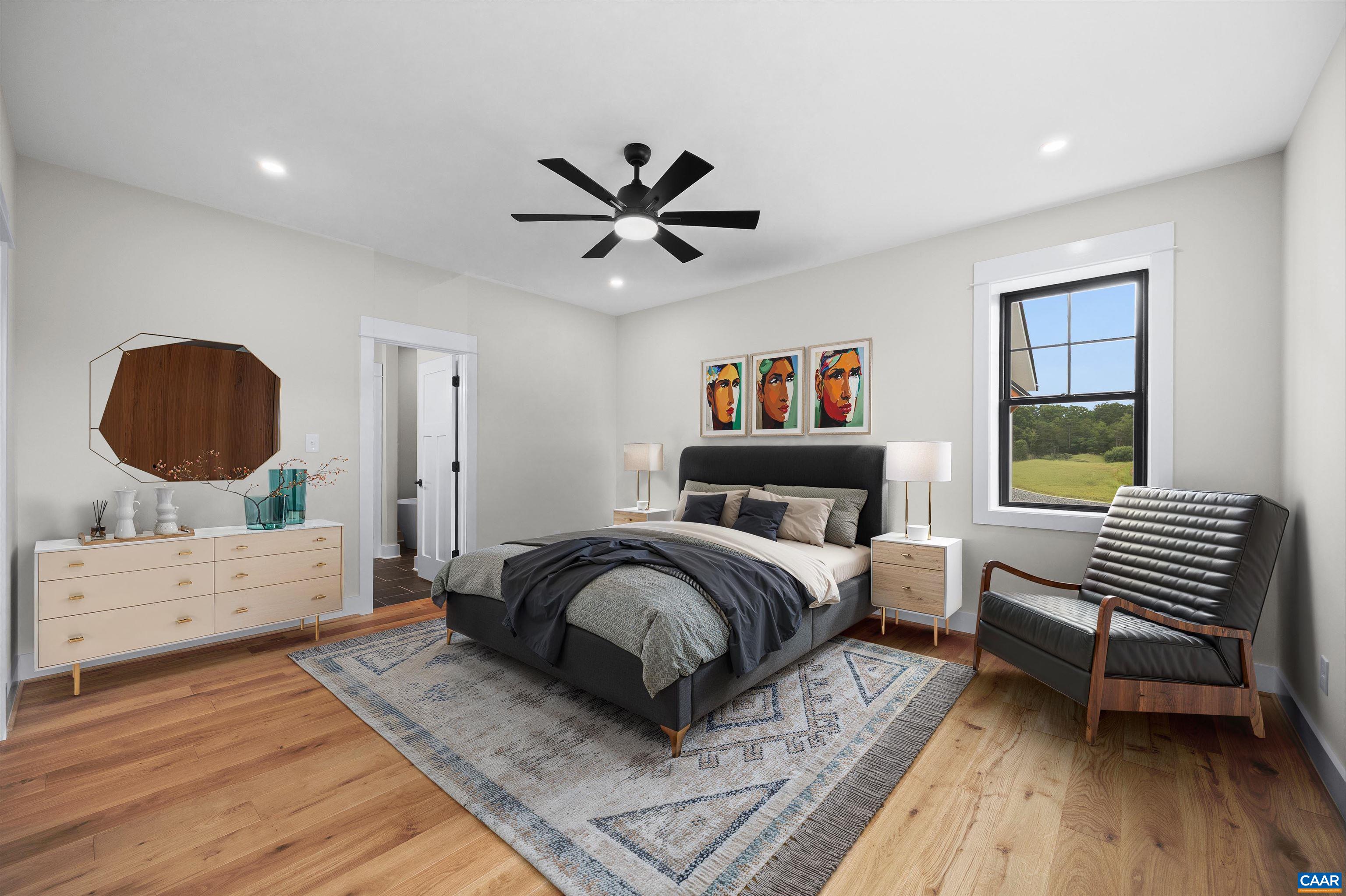 1416 Ladd Road Waynesboro, VA 22980 - Photo 23 of 66 a bedroom with a bed and a chandelier