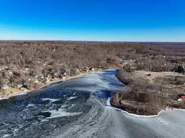a view of a dry yard with wooden fence