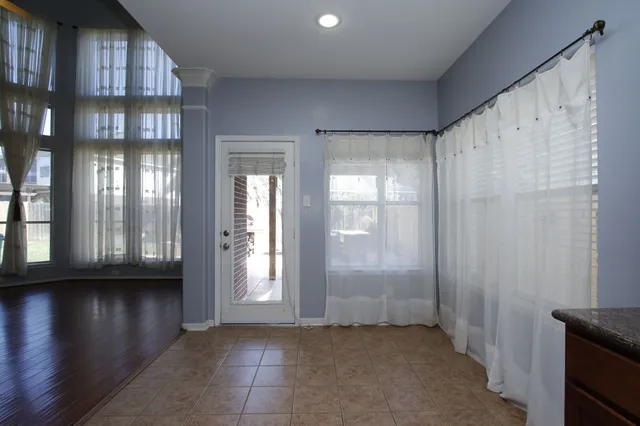 a view of an entryway with a window