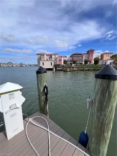 a view of a terrace with an ocean view